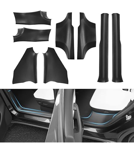 Protezioni Battitacco In Fibra Di Carbonio Per Tesla Model Y 5 Posti (2024-2019) – Set Da 4 Pezzi Per Soglie Anteriori E Posteriori