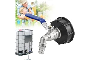 ZACUDA Grifo de Salida para Depósito IBC Válvula de Tanque de Latón Grifo para Tanque IBC Adaptador de Grifo de Tanque IBC Grifo de Salida de 3/4 Adaptador IBC con Grifo para Tanque de Agua de Lluvia