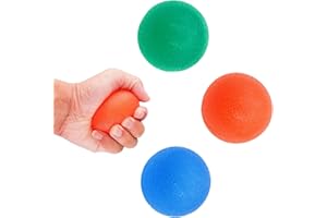 Geebymol Hand Therapy Squeeze Exercise Stress Balls, Finger Wrist Arthritis Hand, Grip Strengthen and Stress Relief, 3 Pcs Powerball
