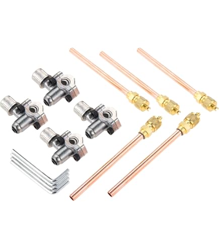 Mtsooning HVAC Service Valve Kit - 10PCS 1/4 SAE Access Valves With 2 BPV-31 Piercing Valves For Refrigerant Systems