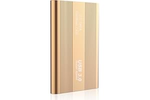 Riyth Hard Disk 2TB Esterno, Hard Disk Esterno USB 3.0 Type-C, Ultrasottile Portatile SATA 2.5" HDD Storage per PC, Desktop, Laptop,Ordenador, Chromebook.B(2TB,Or)