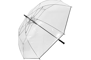 HAPPY RAIN Golf pantalla automático XXL 124 cm diámetro – Transparente Transparente extragrande