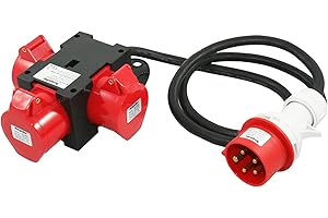 SOLARTRONICS CEE Adaptateur 16A 3 X 400V 16A Starkstrom Distributeur de Puissance Consommée à Un Chantier de Construction Prise Répartiteur 5-polig IP44 91445
