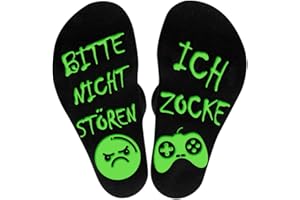 QXRXN Socken mit Spruch Bitte Nicht Stören Ich Zocke, Lustige Gaming Socken Coole Geschenke für Gamer, Baumwollsocken Wintersocken Weihnachtsgeschenke für Männer Teenager Jungs zum Geburtstag, 35-46