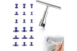 PARFCO Saca Bollos Coche, Aleación Sacabollos Coche, Plata Kit Abolladuras Coche con 18 Tiradores, Saca Bollos de Chapa Coche para Reparación de Abolladuras y Daños en la Carrocería