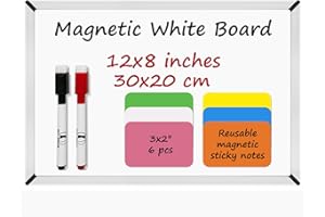 NAVY PENGUIN Tableau Blanc Magnetique – 30x20 cm Tableau Effacable avec 2 Feutres Effaçables à Sec et 6 Pense Bête Magnétique pour la Maison et le Bureau