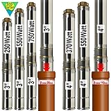brunnenpumpen set 3-Zoll Brunnenpumpe für eine Mindest-Schachtbreite von nur 90 mm | 550 Watt