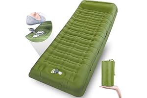 Airminti Materasso Autogonfiabile da Campeggio 12cm – Materassino Gonfiabile Ultraleggero con Pompa a Pedale e Cuscino, Impermeabile e Compatto per Trekking, Tenda e Spiaggia