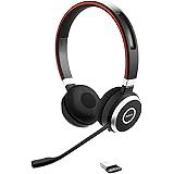 Jabra Evolve 65 Wireless Stereo On-Ear Headset – Microsoft zertifizierte Kopfhörer mit langer Akkulaufzeit – USB Bluetooth Ad