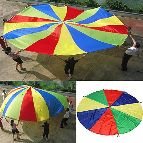 USUN Children/Child Rainbow Parachute Outdoor Game Exercise Sport Toy for Outdoor and Indoor Group Sports (4M)