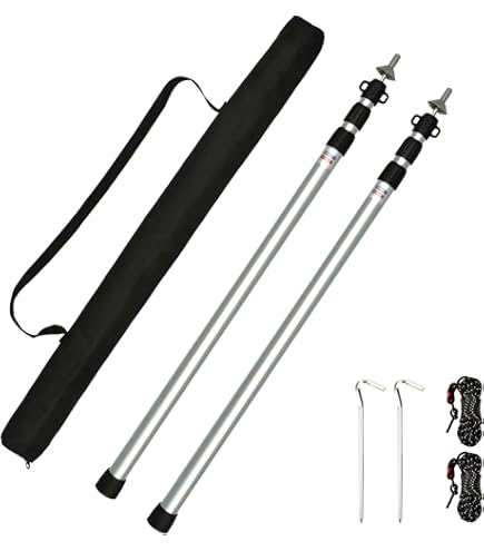 Aluminum Poles Collapsible Tent Poles Camping Tarp SANLIKE Tarp