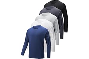 YOIOWVY Herren Langarmshirt T-Shirts,3/5/7Per Pack Funktionsshirt Sportshirts Langarm für Herren Atmungsaktiv & UPF50+UV Schutz Schnelltrocknend Langarm Running Tshirts für Männer Tops