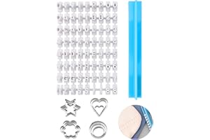 DALAETUS Lot de 72 tampons en forme de lettres pour argile et 12 emporte-pièces en forme de lettres pour biscuits, gâteaux, fondants