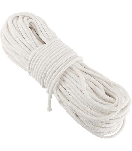 Jukway Katoenen Touw – 6 Mm – 10 M – Gevlochten Met Kern – Natuurlijk Wit – Voor Macramé, Knutselen, Decoratie En Naaien