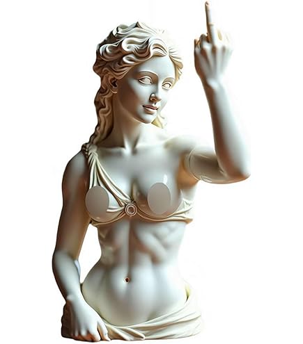 Statue Vénus Doigt D'honneur En Résine - 12,7 Cm, Blanc, Déco Rebelle, Humour, Bureau Ou Maison