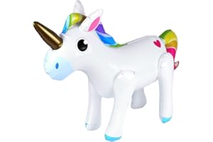 Henbrandt Inflatable Unicorn 53cm x 35cm Blow Up Unicorn Inflatable Toys Magical Rainbow Unicorn Party Decorations Pool Party Photo Booth Props Fancy Dress Accessory