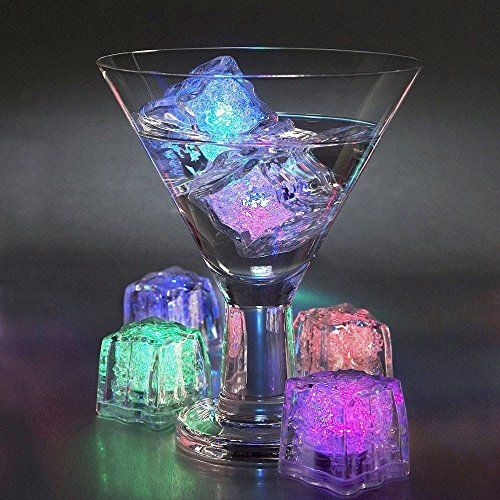 Gearmax® Wassertauch Dekorative LED Ice Cubes Quick Flashing LED Eiswürfel Schnelle Blinkenden Dekorative MultiColor Würfel – Set von 12 - 8