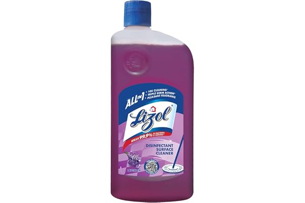 Lizol Disinfectant Surface & Floor Cleaner Liquid, Lavender - 1L Kills 99.9% Germs India's #1 Floor Cleaner