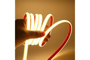 Wisada Tira de LED COB de 220V con Alimentación, IP65 Impermeable, Luz de Cuerda Flexible de 288 LED/m,Cinta Autoadhesiva Luz para la decoración del Gabinete Sala estar Dormitorio TV