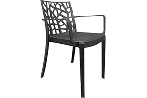 BICA Fauteuil matrice avec accoudoirs jardin terrasse restaurant bar (graphite)