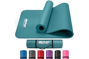 BIONIX PROFESSIONAL SUPPORT Bionix Premium Printed Yoga Mat - Thick Exercise Foam NBR with Non Slip Large Surface & Carry Straps | Perfect for Pilates Gymnastics Fitness Workout Home Gym Training Equipment | Best For Men Women