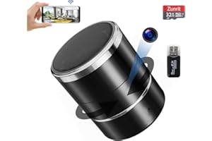Zunrit Cámara Oculta con Altavoz Bluetooth y Tarjeta SD de 32GB, Mini Cámara Oculta Inalámbrica WiFi 1080P, Cámara de Vigilancia Interior, Lente Giratoria 180