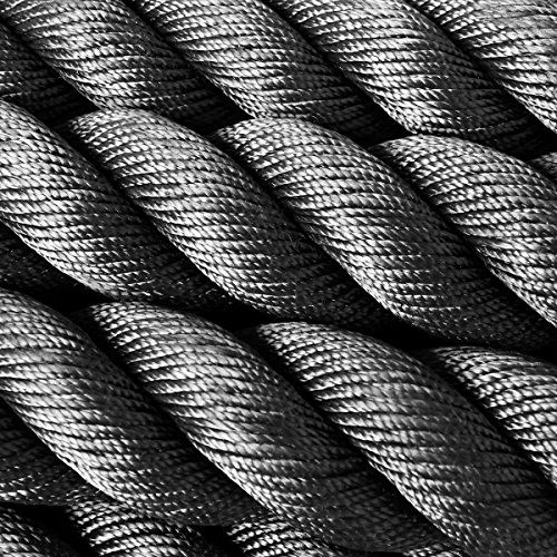 Battle Rope Schwungseil für Sprung- Kletter- CrossFit-Training, Kraftausdauer und Tauziehen Trainingsseil Sportseil Schlagseil Fitness Seil Schlangenseil Bootcamp 9m, 12m & 15m / 3,8cm 5cm - 3