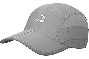 RRvane Running Cap UPF50+ Quick Dry Outdoor Sports Hat Reflective Lightweight Unstructured Baseball Cap for Men Women