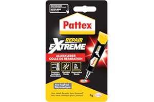 ‎PATTEX Pattex Repair Extreme, nicht-schrumpfender und flexibler Alleskleber, temperaturbeständiger Reparaturkleber, starker Kleber für innen und außen, 1x8g Tube