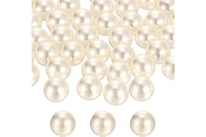 sourcing map 210pcs 14mm Cream White Pearl Beads ABS Faux Pearls Vase Fillers 300g Ornament Filler for Crafts Centerpieces Jewelry Making Aquarium Decoration