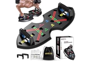 LALAHIGH Upgraded Push Up Board: Multi-Functional Push Up Bar with Resistance Bands, Portable Home Gym, Strength Training Equipment, Push Up Handles for Perfect Pushups, Home Fitness for Men and Women