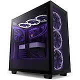 NZXT H7 Flow - Boîtier PC Gaming Moyenne Tour ATX - Port I/O USB Type-C en Façade - Panneau Latéral à Dégagement Rapide - Mon