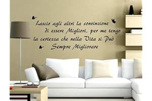 QIAOYUE Adesivi murali frasi italiane-lascio agli altri la conoinzione di essere migliori-adesivi per la decorazione della parete della camera da letto del soggiorno 40 * 100cm