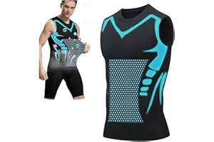 GOZYLA Debardeur Homme, Débardeurs Compression Corset Amincissant Tee Shirt sans Manche Hommes Gynécomastie Gaine Gilets Sport Mise Forme Ionique