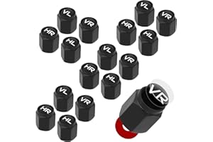 NVGVUP 16 Stück Ventilkappen Auto mit Beschriftung, Ventildeckel Set mit Dichtung zur Kennzeichnung von Winterreifen & Sommerreifen für PKW, SUV, UVM, Reifenmarkierer Valve Cap (Schwarz)