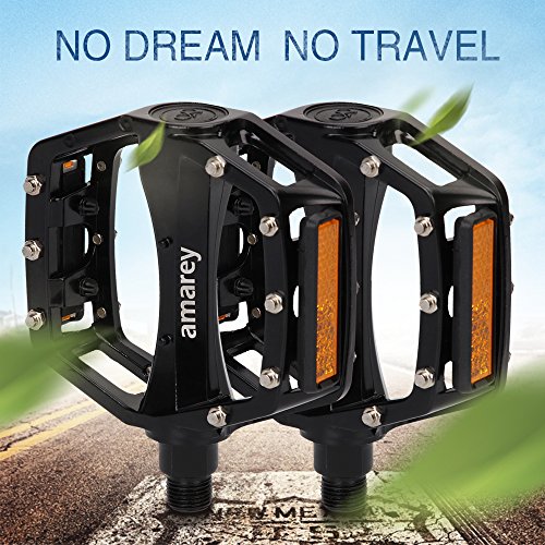 Fahrradpedale, Mountainbike Pedale, amarey Pedale aus einer Aluminiumlegierung mit hochwertiger Lagerung, Anti-Rutschpedal, Trekking Pedale (ein Paar), für Mountainbike, Rennrad, Stadtrad u.a. schwarz - 6