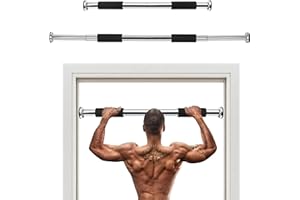 M.J COMFY-LIFE Pull Up Bar - Adjustable Stainless Steel Doorway Chin-Up Bar with Soft Handle, Heavy Duty Home Gym Equipment for Fitness Training