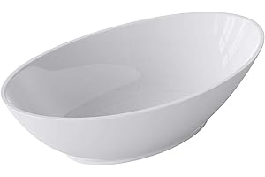 doporro Lavabo da Appoggio, Lavandino Bagno 62.5x34.5x17.5cm, Lavabo Ovale da Minerale Fuso Colossum807, Biano Lucido