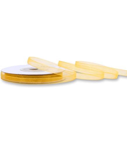 CaPiSo 10 mm organza lint cadeaulint chiffonlint organza (wit, 50 m