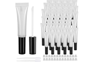 COSIDEA Lot de 50 tubes vides de 15 ml pour gloss à lèvres avec baguette 14,2 g