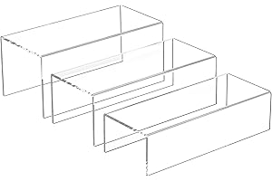 Sezanrpt Acryl Risers Display Ständer 3pcs, Rechteckige Display Risers 3 Schritte, Klarer Acrylständer für Sammlerstücke, Brand Store, Home Storage Organizer 30-7.5x10x12.5CM