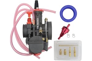 GOOFIT Carburador 32 Moto Filtro Aire 55mm Pit Bike para 2 Tiempos PWK32 Motosierra Motocross Scooter y Ciclomotor ATV Quad Go Kart Plata