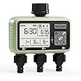 Diivoo 3 Zone Sprinkler Timer, Water Timer 3 Outlet for Garden Hose, Programmable Automatic Irrigation Timer IPX5 with Rain Delay and Manual/Auto Mode Watering for Lawn, Yard, Pool
