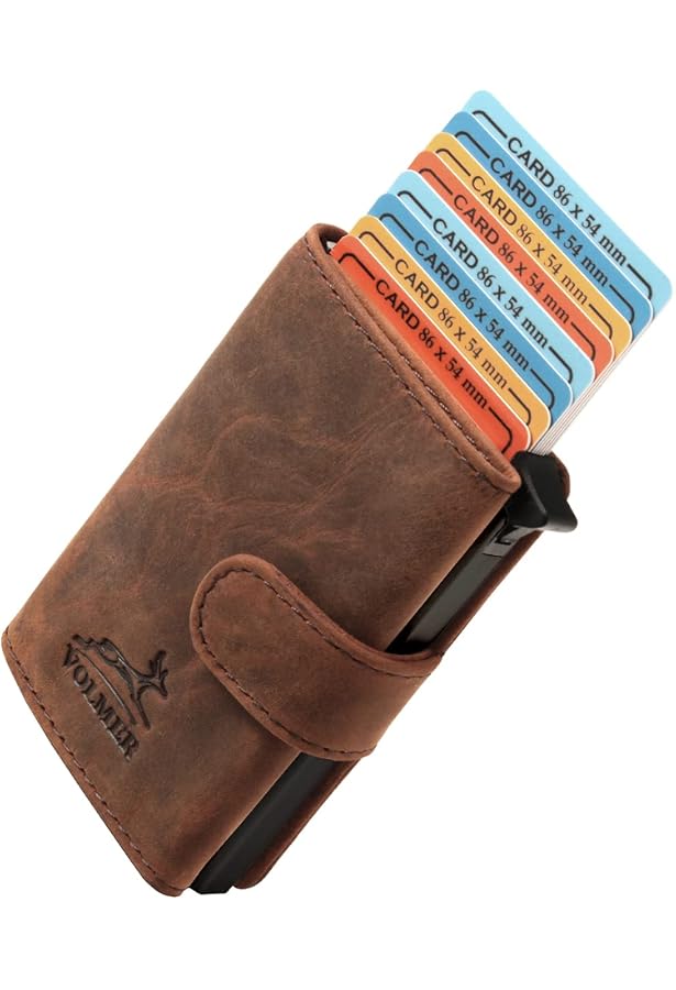 Portefeuille Homme TENBST En Cuir RFID - Porte-cartes Pop-up Avec Compartiment Billets - Marron