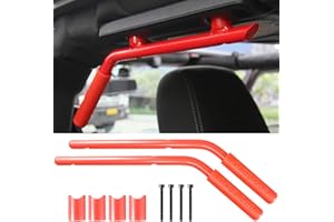 KATUR Barre de Maintien Arrière Compatible Avec Je-ep Wrangler JK Rubicon Sahara Sport 2007-2017 2/4 Portes en Acier Massif Rouge, 2 pièces