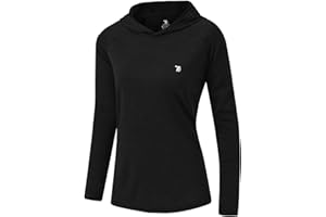 YSENTO Damen Laufshirt Langarm Sportshirt UPF 50+ Schnelltrocknend UV Schutz Hoodie Pullover Wandershirt mit Daumenlöcher