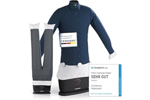 ‎CLEANMAXX CLEANmaxx automatischer Hemdenbügler PRO mit Hosenaufsatz | Ersetzt Bügeleisen, Dampfglätter, Steamer | Bügelgerät mit Bügelpuppe für Hemden, Blusen & Hosen | Innovativ & effizient