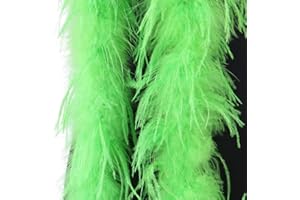 ISAKEN Federboa 200 cm, Boa Federn Feder-Schal Verkleidung einfarbig Federdichten Flauschige Girlande Straußenfedern für Damen Kinder Karneval Fasching Stola Kostüm Party Heimdekoration