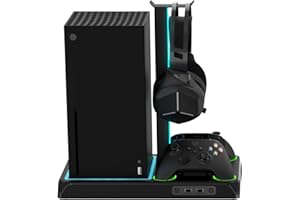 IMP TECH Imp Gaming DLX LED Twin Charging Tower with Cooling Fans & Game Storage Stand Xbox Series X