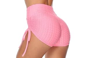 Famulily Women's Yoga Leggings Honeycomb Texture High Waisted Tie Dye Scrunch Booty Shorts Ruched Butt Lift Athletic Running Shorts S-XL